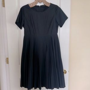 COS Navy Cotton knife pleated skirt dress